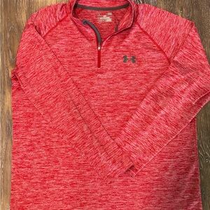 Under Armour Men’s Large Red Heather Quarter-Zip Pullover